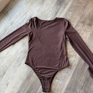 Brown Long Sleeve Womens Bodysuit